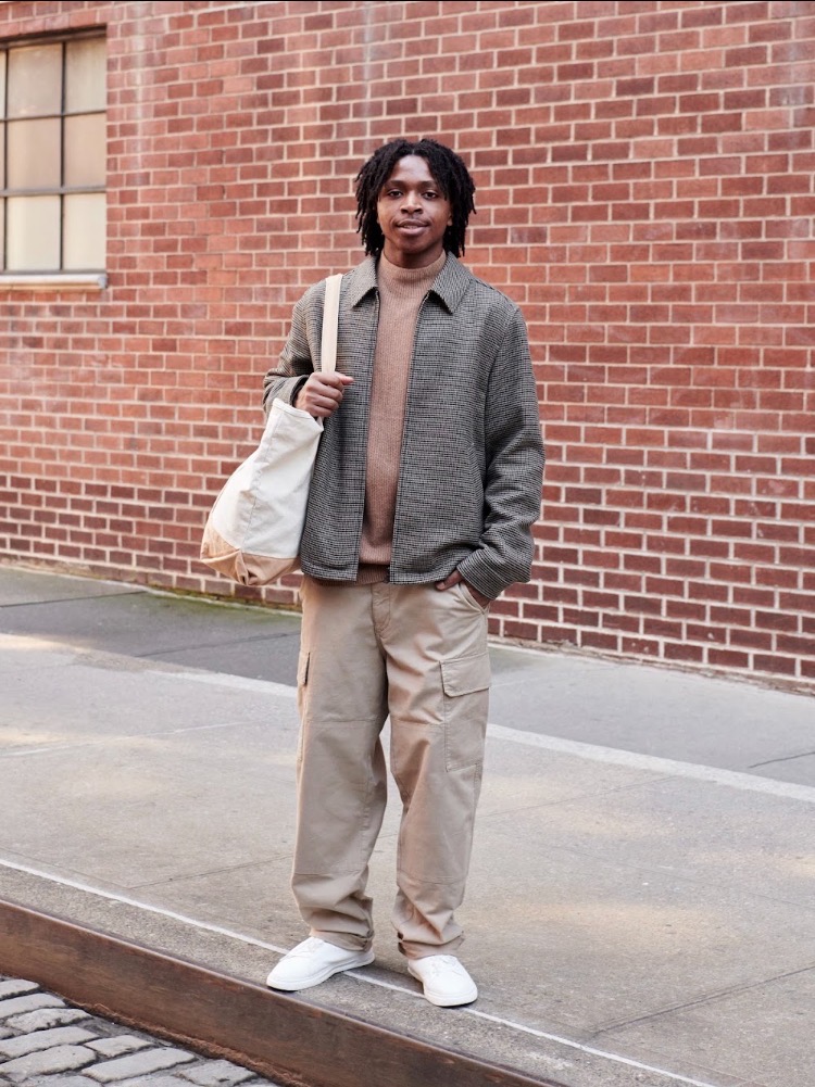 Check styling ideas for「Cargo Pants、Premium Lambswool Long Sleeve Crew Neck  Sweater」