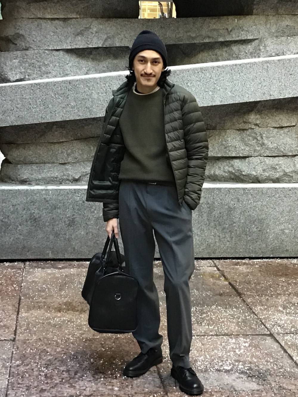 Check styling ideas for「3D Knit Washable Crew Neck Half Sleeve Sweater、Parachute  Pants」