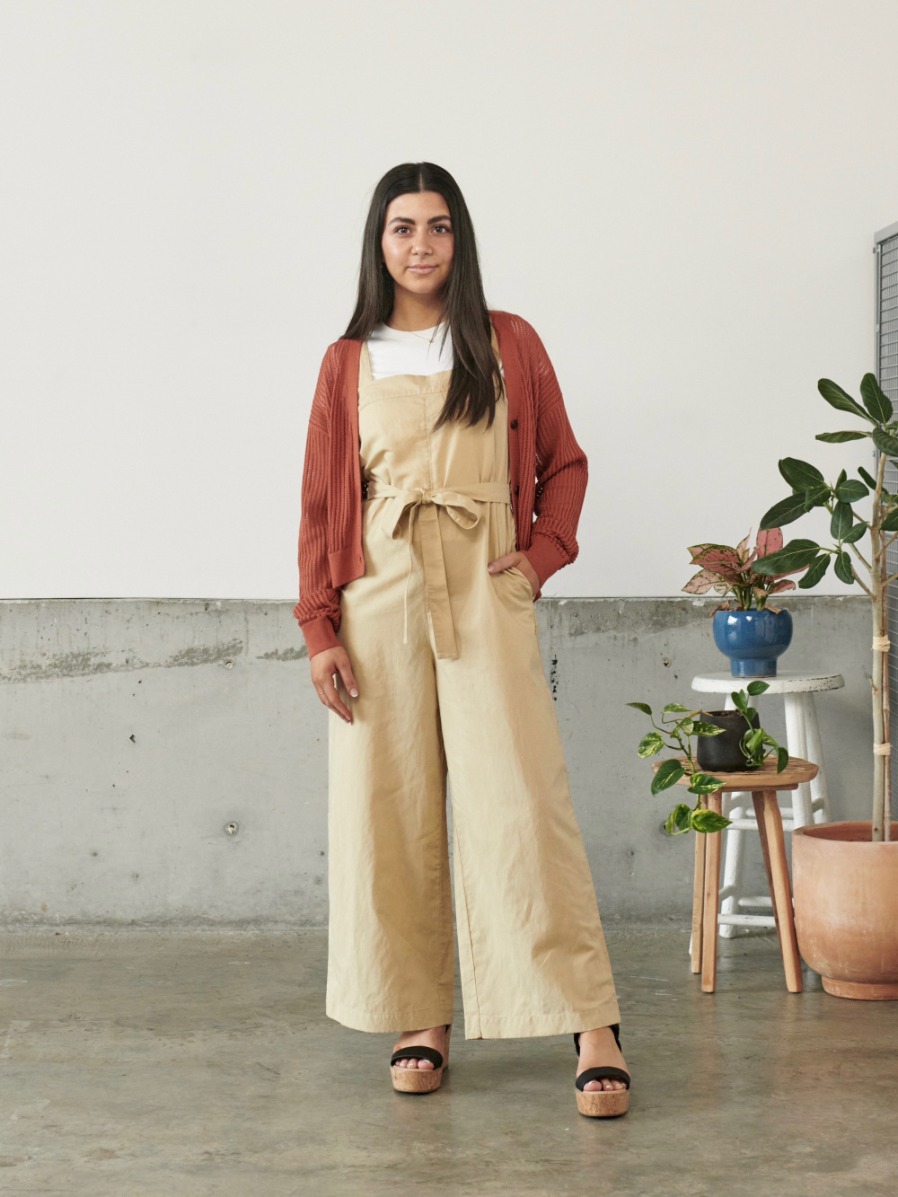 Check styling ideas for「Premium Linen Long-Sleeve Shirt、Linen Blend  Jumpsuit」