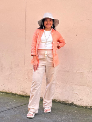 ユーロリネン　HEALTH EASY PANTS #7 Natural Linen Blend Easy Pants | UNIQLO US