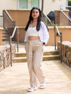 Linen Blend Easy Pants | Striped | UNIQLO US