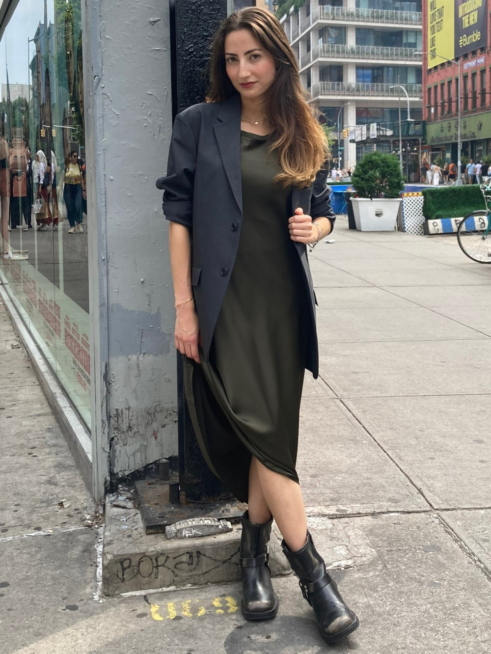 chinese dress ladies Double-breasted Blazer long sleeve Maxi Dress – John Paul Ataker main image 1