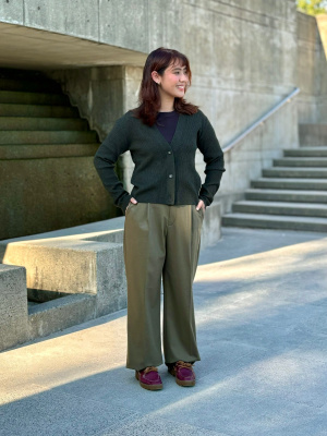 Washable Knit Ribbed Cardigan