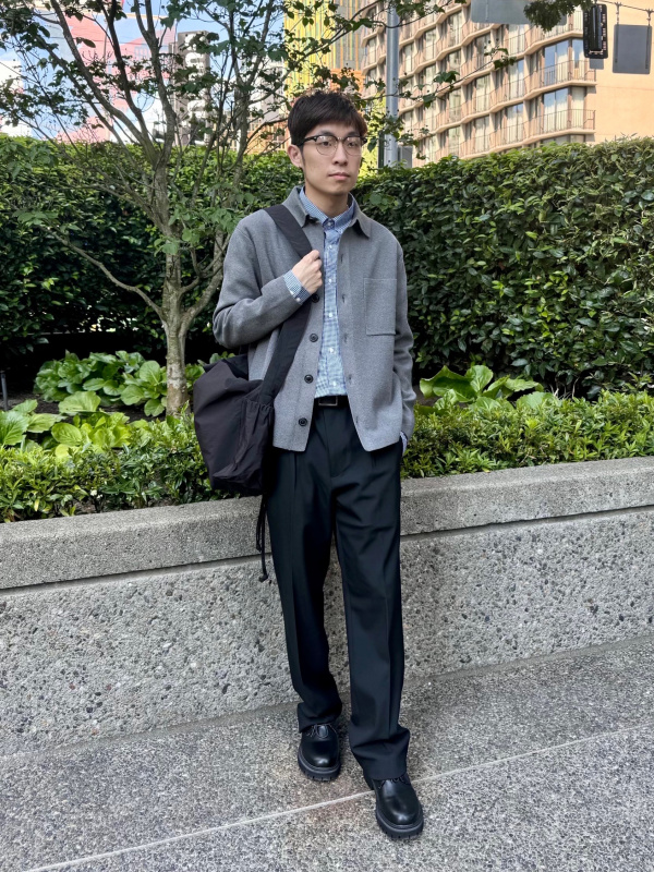 Check styling ideas for「Milano Ribbed Shirt Collar Cardigan