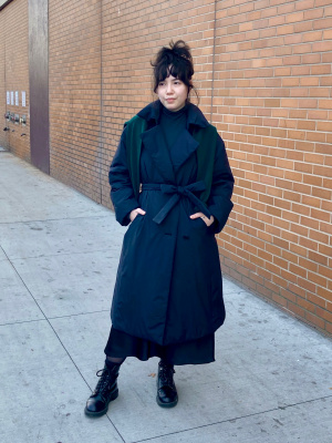 Long belt coat on sale