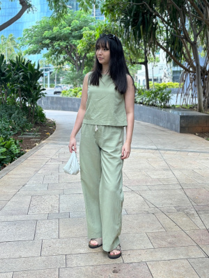 Linen Blend Sleeveless Blouse