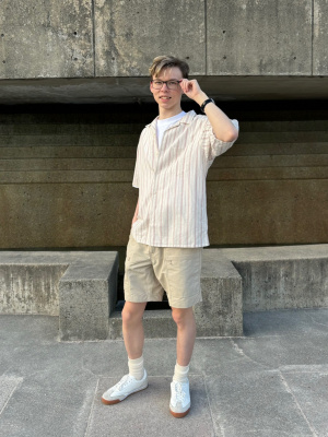 トップス OVY Stripe Open Collar Short SleeveShirt time__1698948904__202401-