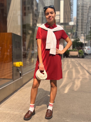 Crepe Jersey Mini Polo Dress