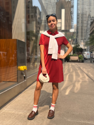 Crepe Jersey Mini Polo Dress