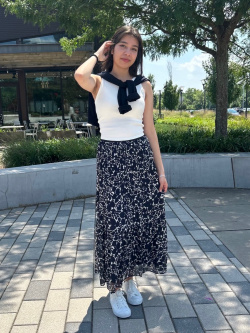 Chiffon Tiered Skirt | Printed