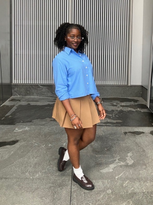 Women's Oxford Boxy Cropped Shirt | UNIQLO US