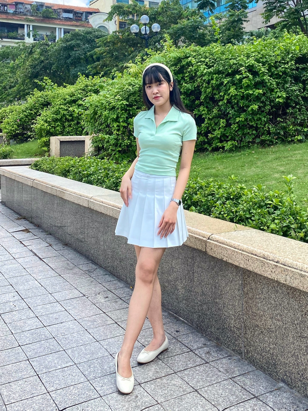 Green skirt outlet outfit 3d