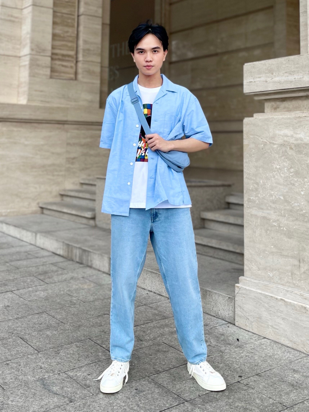 Light Blue Pant With Matching Shirt Ideas, Men Fashion
