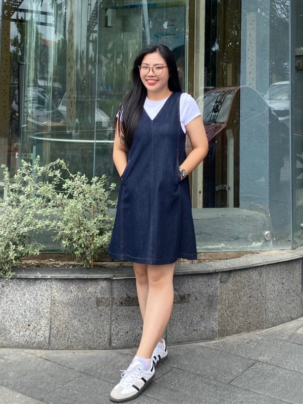 CHECK STYLING IDEAS FOR DENIM JUMPER DRESS MINI T SHIRT UNIQLO VN