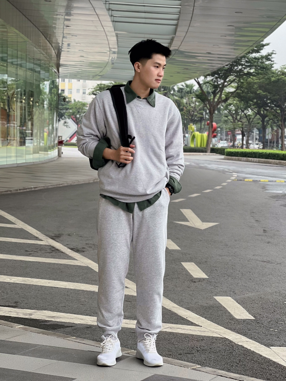 Check styling ideas for Sweat Pants Crew Neck Sweatshirt Co ord UNIQLO SG