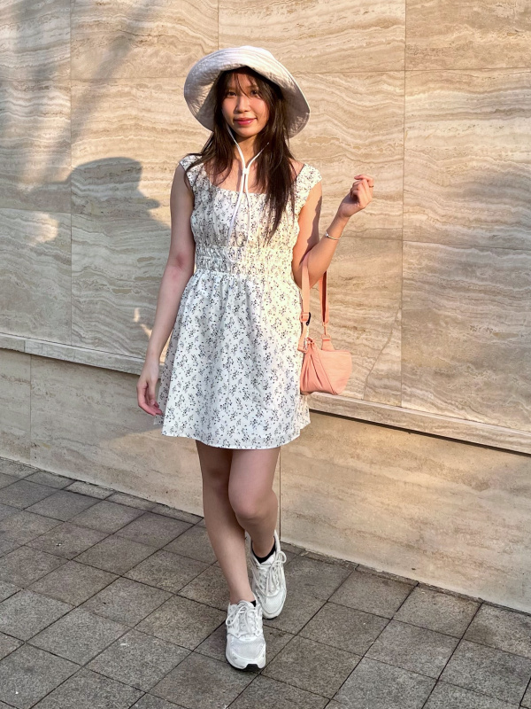 knee length dresses for ladies Red Dress | White Multi Cotton Floral Pleated Mini Dress