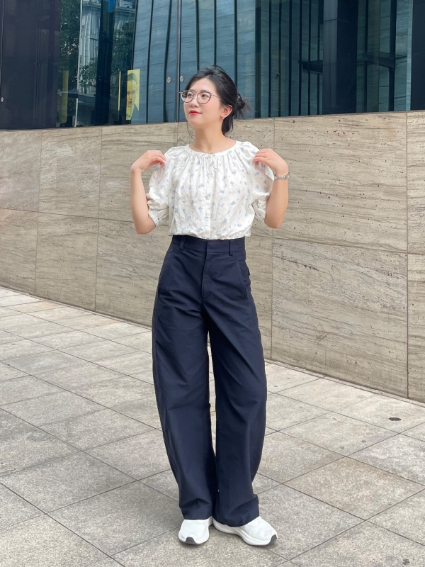 WOMEN'S LINEN BLEND VOLUME BLOUSE | PRINTED | UNIQLO VN