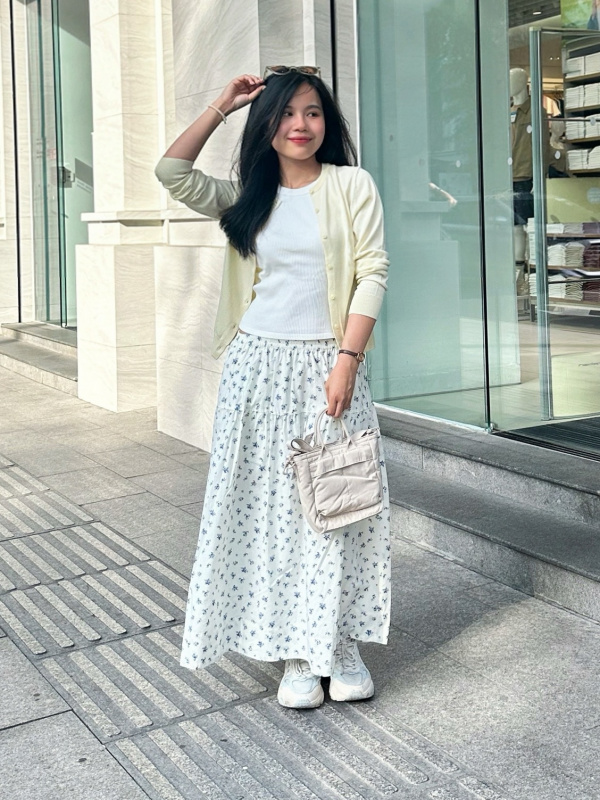 WOMEN'S COTTON GATHER SKIRT | PRINT | UNIQLO VN